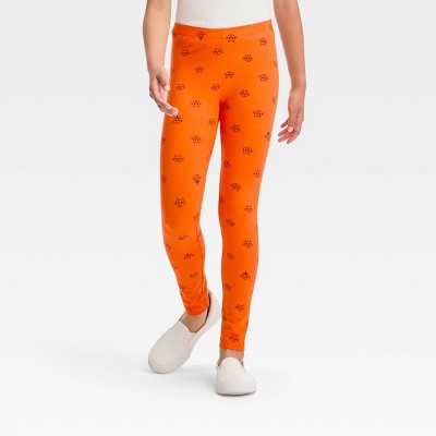 Girls' Halloween Leggings - Cat & Jack™ Orange Xs Slim : Target